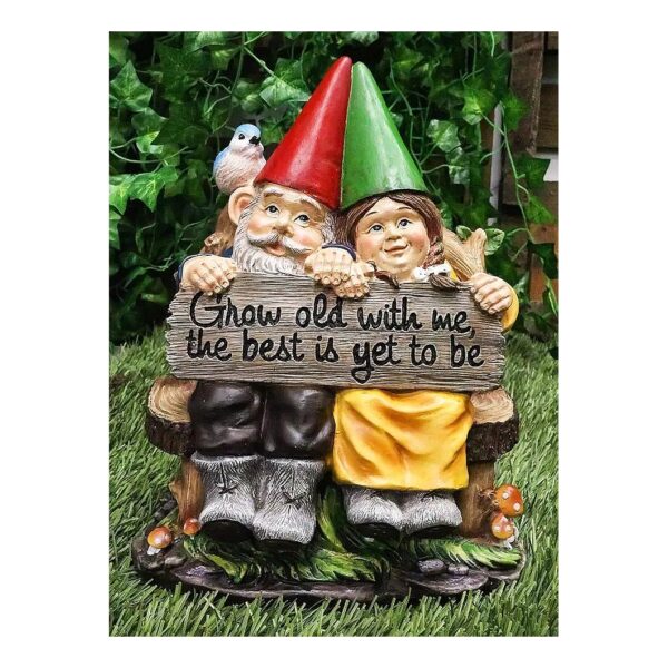 Ebros Exclusive Collection Gnome Couple Statue for Patio Garden