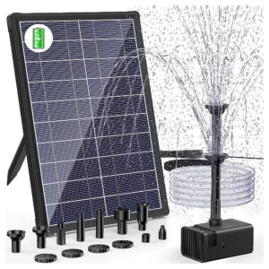 Eco-Friendly Solar Powered Fountain with 5W Solar Panel and 3600mAh Battery Backup