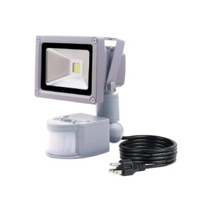 Efficient 10W LED Flood Light with Motion Sensor for Patio and Porch Lighting