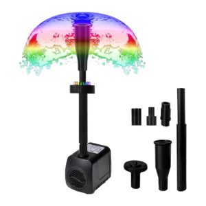 Efficient Electric Fountain Pump Kit with LED Lighting and Adjustable Water Flow Control