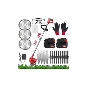 Efficient Gardening with Cordless Weed Trimmer and 3 Adjustable Blades