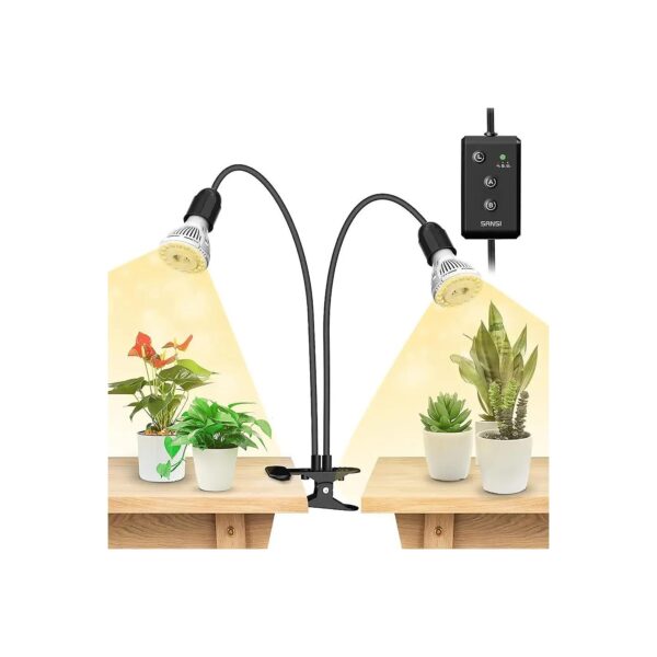 Efficient LED Grow Light for All Plants with 300W Power and Adjustable Dual Gooseneck