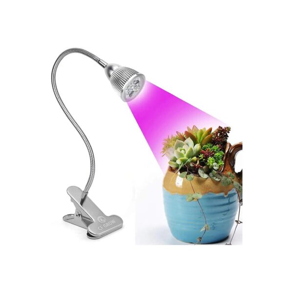 Efficient LED Grow Light with Adjustable Clip for Indoor Growing