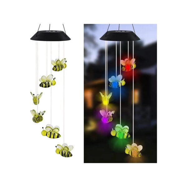 Efficient LED Solar Wind Chime with Soft Color Changing LED Light Effects