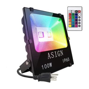 Efficient RGB LED Flood Lights with US 3-Plug Compatibility