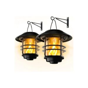 Efficient Solar Hanging Lanterns with Flickering LED Flames for Outdoor Ambiance