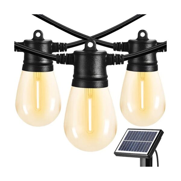 Efficient Solar Powered String Lights for Outdoor Use with USB Rechargeable Bulbs