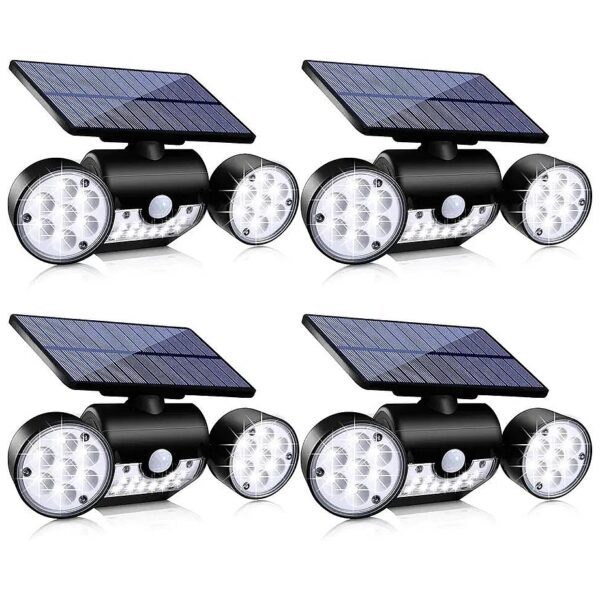 Efficient Solar-Powered Outdoor Wall Lights with Adjustable Spotlights