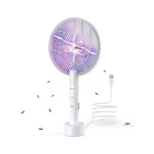 Electric Fly Swatter with 1200mAh Rechargeable Battery and USB Charging