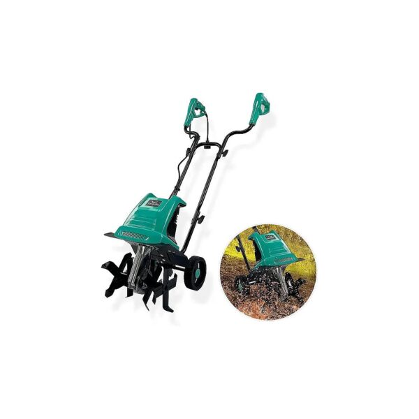 Electric Garden Tiller with 12-Inch Tilling Width and 8-Inch Cutting Depth