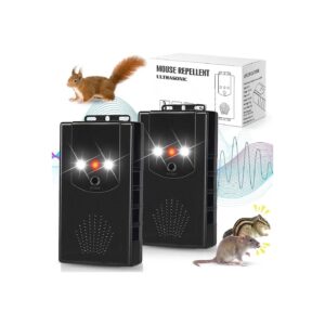 Electric Rodent Deterrent with Strobe Light and 3 Power Methods, Humane and Safe