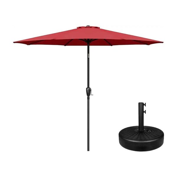 Elegant 9ft Outdoor Market Table Umbrella with Hand-Crank and Push Button Tilt