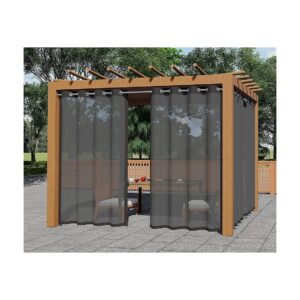 Elegant Black Voile Drapes with Grommets for Outdoor Patio Furniture and Sheltered Areas