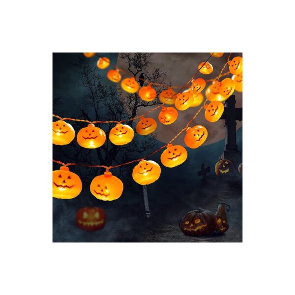 Elegant Halloween Decorations 9Ft Pumpkin String Lights with 20 LED Lights