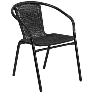 Elegant Slat Back Rattan Bistro Chairs for Patio or Restaurant