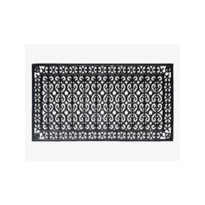 Elegant Wrought Iron Design Rubber Entrance Mat 30x60 inches, Perfect for Home or Office