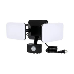 Energy Efficient LED Floodlight Black Outdoor Motion Sensor Light 20W 1800lm