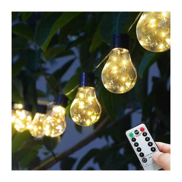 Energy Efficient LED String Lights with 20 Hanging Bulbs for Indoor Outdoor Home Decor