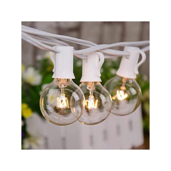 Energy Efficient Outdoor Patio String Lights with 27 Clear Globe Bulbs