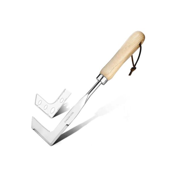 Ergonomic Beech Wood Handle Weed Puller with Serrated Edge