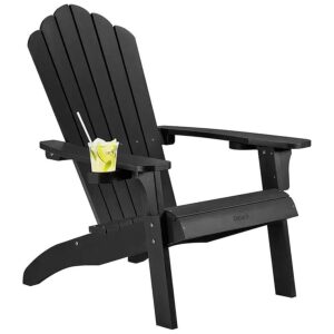 Ergonomic Plastic Adirondack Chair with Weather-Resistant Material for Outdoor Seating