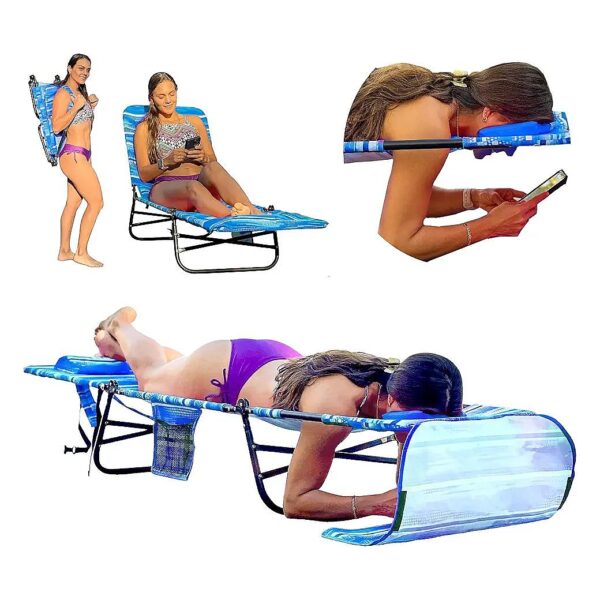 Ergonomic Tanning Chair with Face-Down Position for Neck and Shoulder Relief