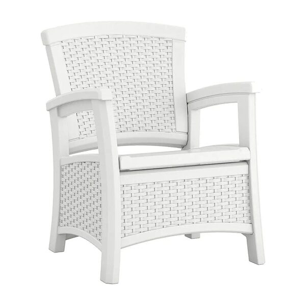 Ergonomic White Club Chair with Built-in Storage