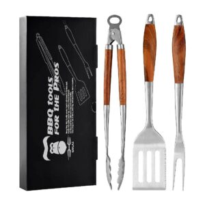 Essential Grilling Accessories for BBQ and Outdoor Cooking with Rosewood Set