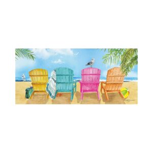 Evergreen Sassafras Beach Chairs Interchangeable Entrance Doormat for Seasonal Decor