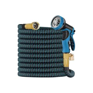 Expandable and Retractable 50 ft Garden Hose with 3/4 Inch Solid Brass Connectors