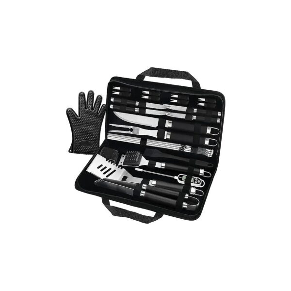 Expert-Grade Stainless Steel BBQ Accessories Set with Steak Knives and Corn Holders