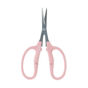 Expertly Crafted Curved Scissors with Fluorine Coating and Pearl Pink Finish