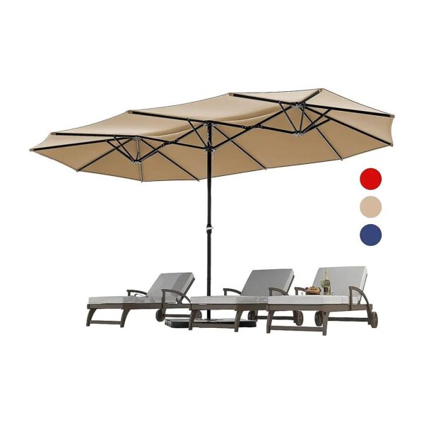 Extra Large 13ft Double-Sided Patio Umbrella for Outdoor Pool Furniture Shade