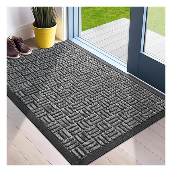 Extra Large Heavy Duty Door Mat with Low Profile Design for Door Clearance