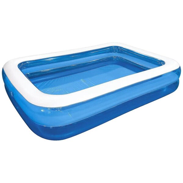 Family Friendly Inflatable Pool for Ages 6 Plus, Blue, Rectangular Shape, 103x69x20