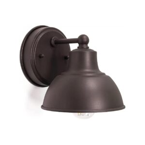 Farmhouse Style Rustic Bronze Finish Wall Light with E26 Socket for Indoor or Outdoor Use