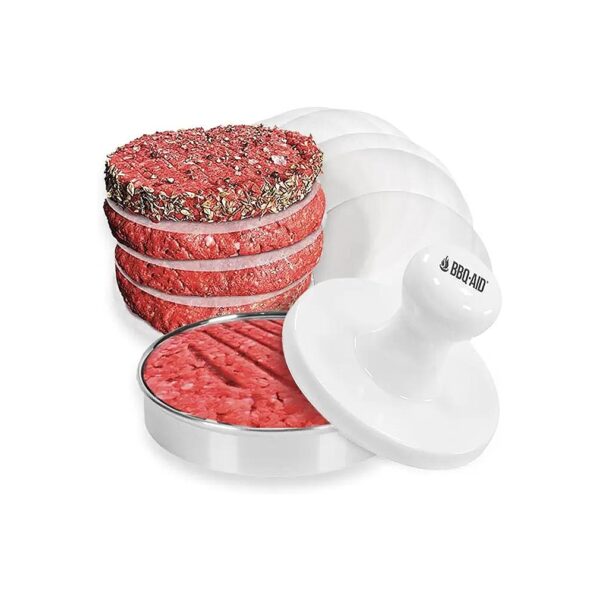 Fast and Easy Porcelain and Stainless Steel Burger Press for Perfectly Cooked Patties