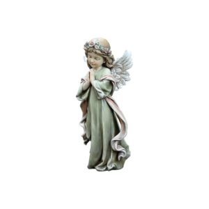 Figurine Little Girl Angel with Floral Crown and Robe Resin Statue 75