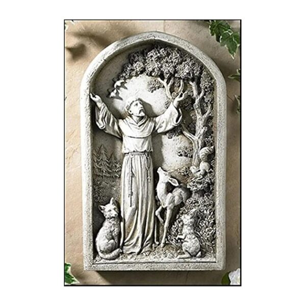 Fine Resin Saint Francis Patron Animals Peace Tree Figurine Patio Home Decoration Statue