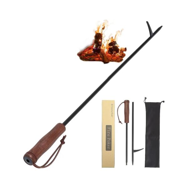 Fire Pit Tool for Outdoor Pits and Campfires with Blower Poke Function