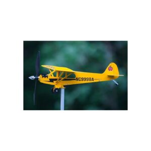 Fit 3D Metal Piper J3 Cub Airplane Windmill Weathervane for Outdoor Decor or Gift