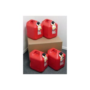 Five Gallon Gas Cans with Spill Proof Spout Four Pack New Clean Boxed