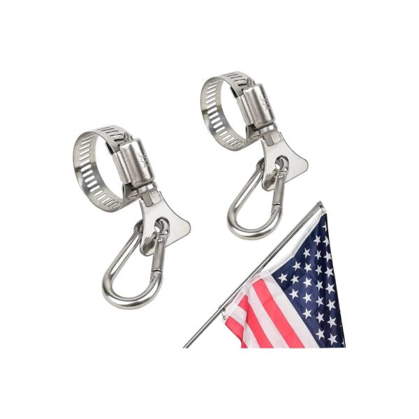 Flag Clips with Carabiners for Secure Attachment on Garden or House Flag Poles