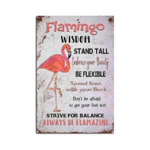 Flamingo Decor Pink Flamingo Wisdom Metal Quote