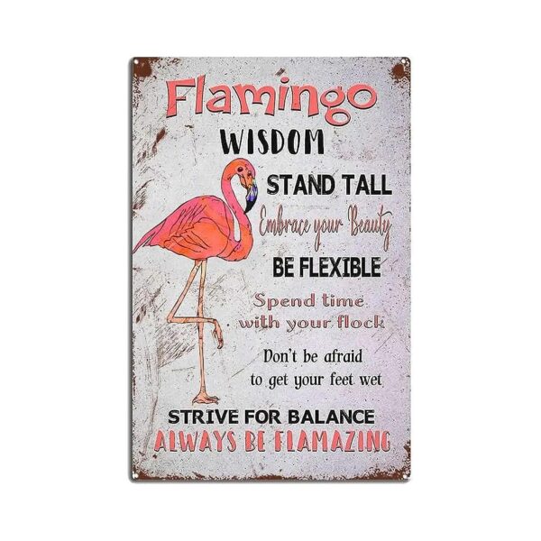 Flamingo Decor Pink Flamingo Wisdom Metal Quote