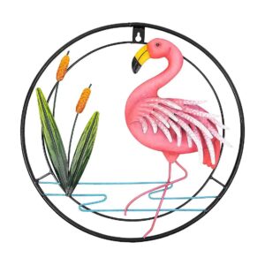 Flamingo Metal Wall Art Hanging Decor for Indoor Outdoor Home Decorations 13" Wall Plaque