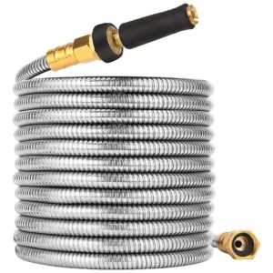 Flexible 100 FT Stainless Steel Water Hose with Kink Free Design