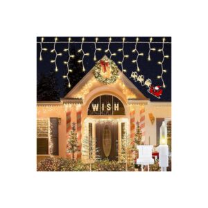 Flexible 23FT Cord Icicle Lights for Patio and Outdoor Decorations