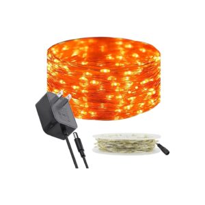 Flexible Silver Wire 100 LED Orange Fairy Lights with Spool for DIY Home Decor