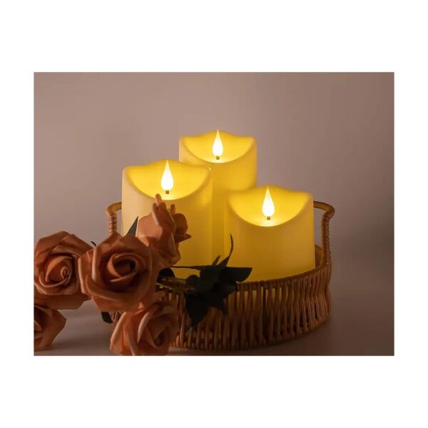 Flickering LED Candles with 3D Wicks and Adjustable Brightness